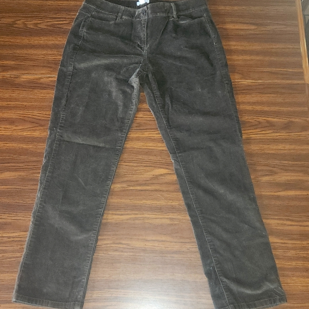 J. Jill Olive Corduroy Petite Pants Size 8